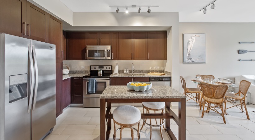 Luxury kitchen in high end apartment