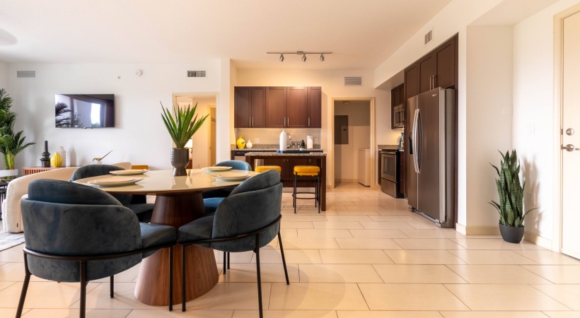 Arabelle City Center open floor plan Living and dining room